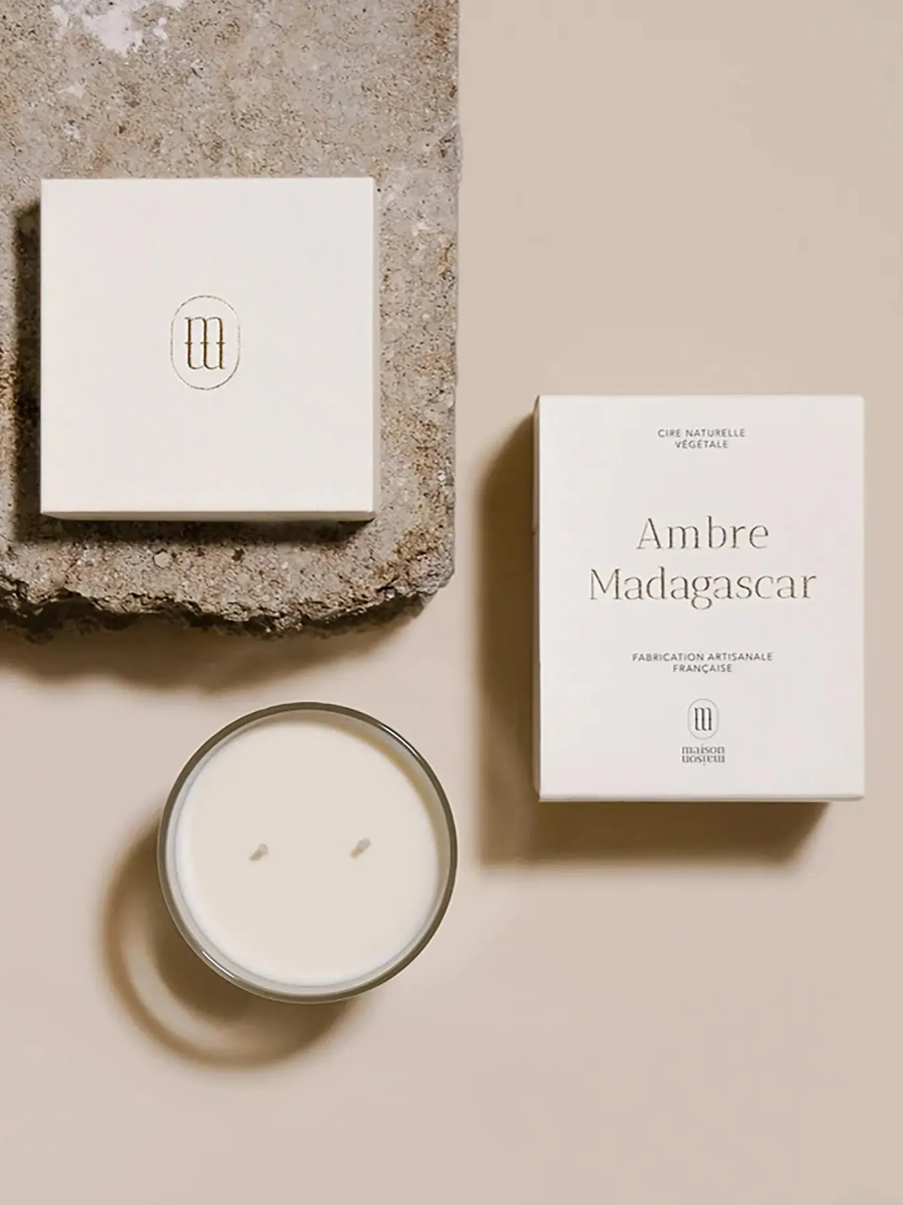 BENSIMON Bougies<Bougie ambre madagascar - maison maison BLANC