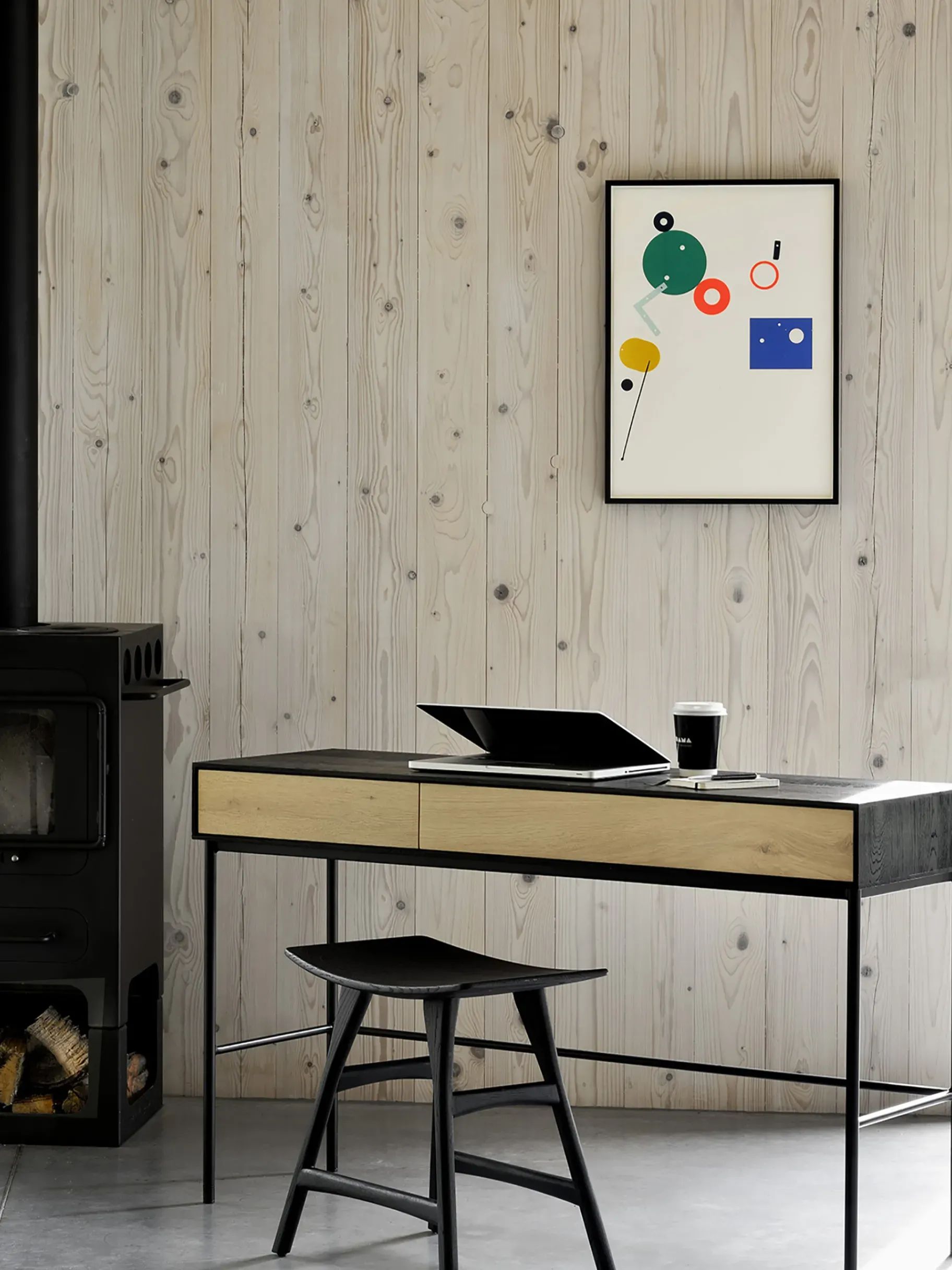BENSIMON Tables & Consoles<Bureau blackbird 2 tiroirs chene verni - ethnicraft #ffffff