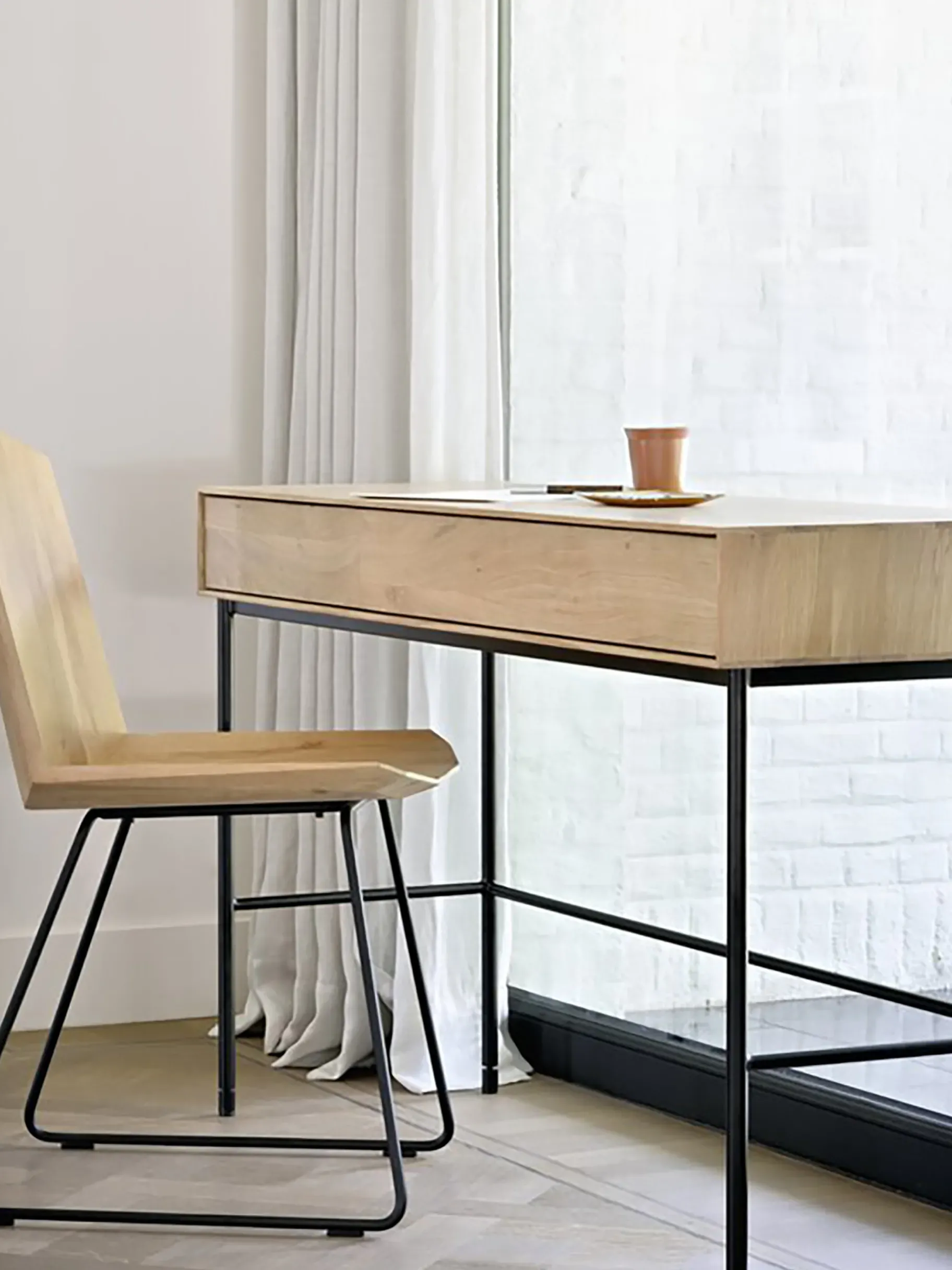 BENSIMON Tables & Consoles<Bureau whitebird 2 tiroirs chene massif - ethnicraft #ffffff