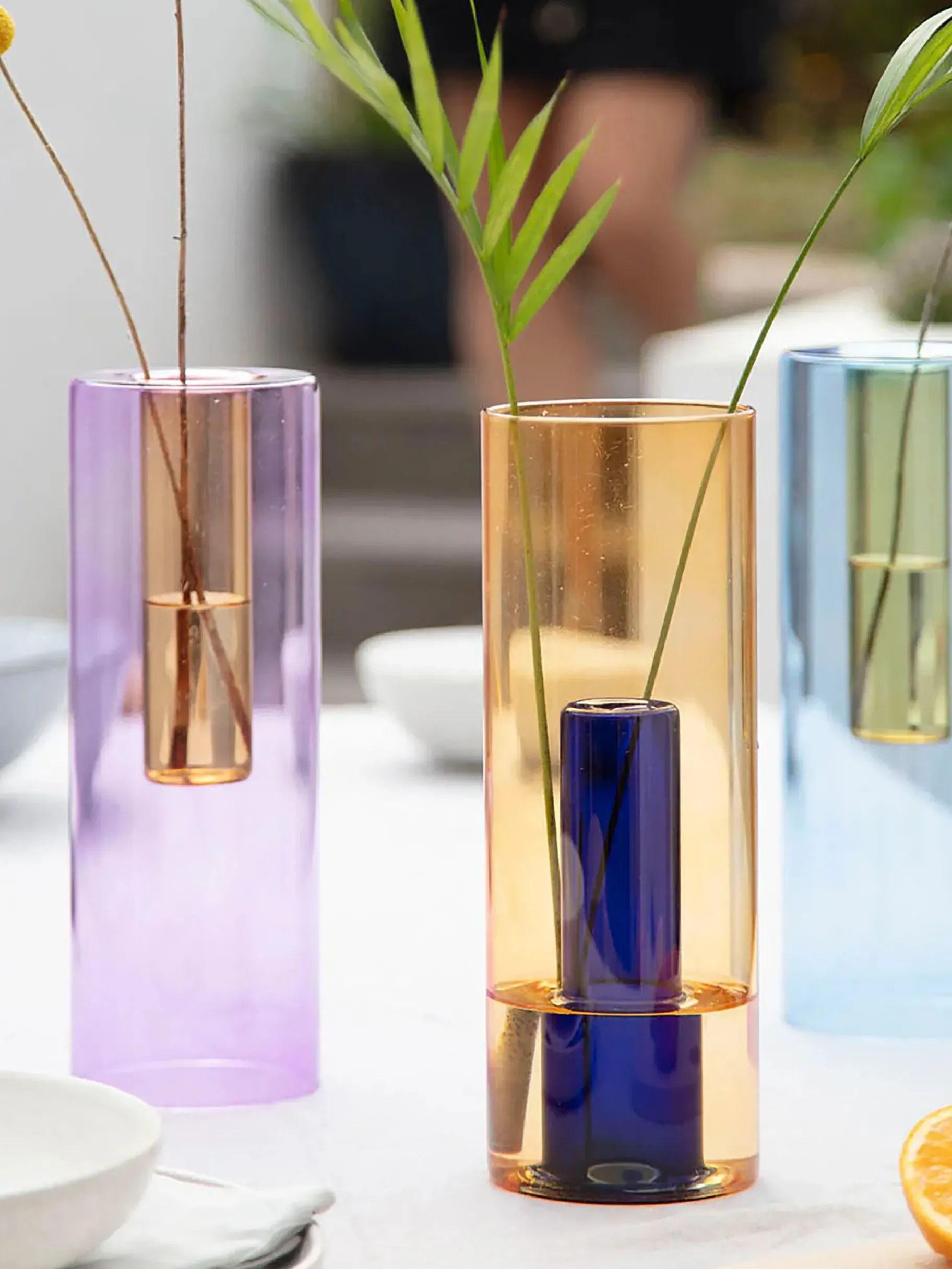 BENSIMON Vases<Grand vase reversible bleu/jaune - block... ORANGE