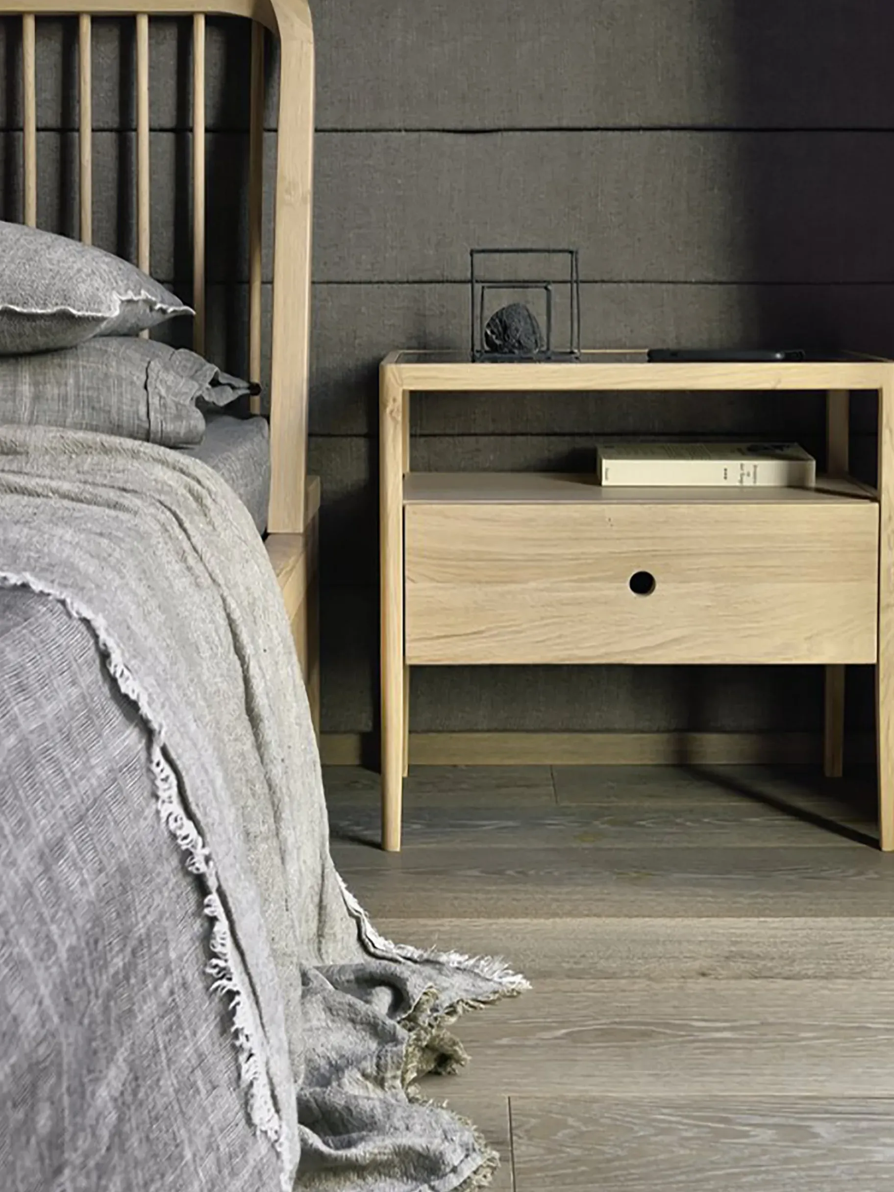 BENSIMON Lits & Sommiers<Lit spindle chene massif 180x200 cm - ethnicraft #ffffff
