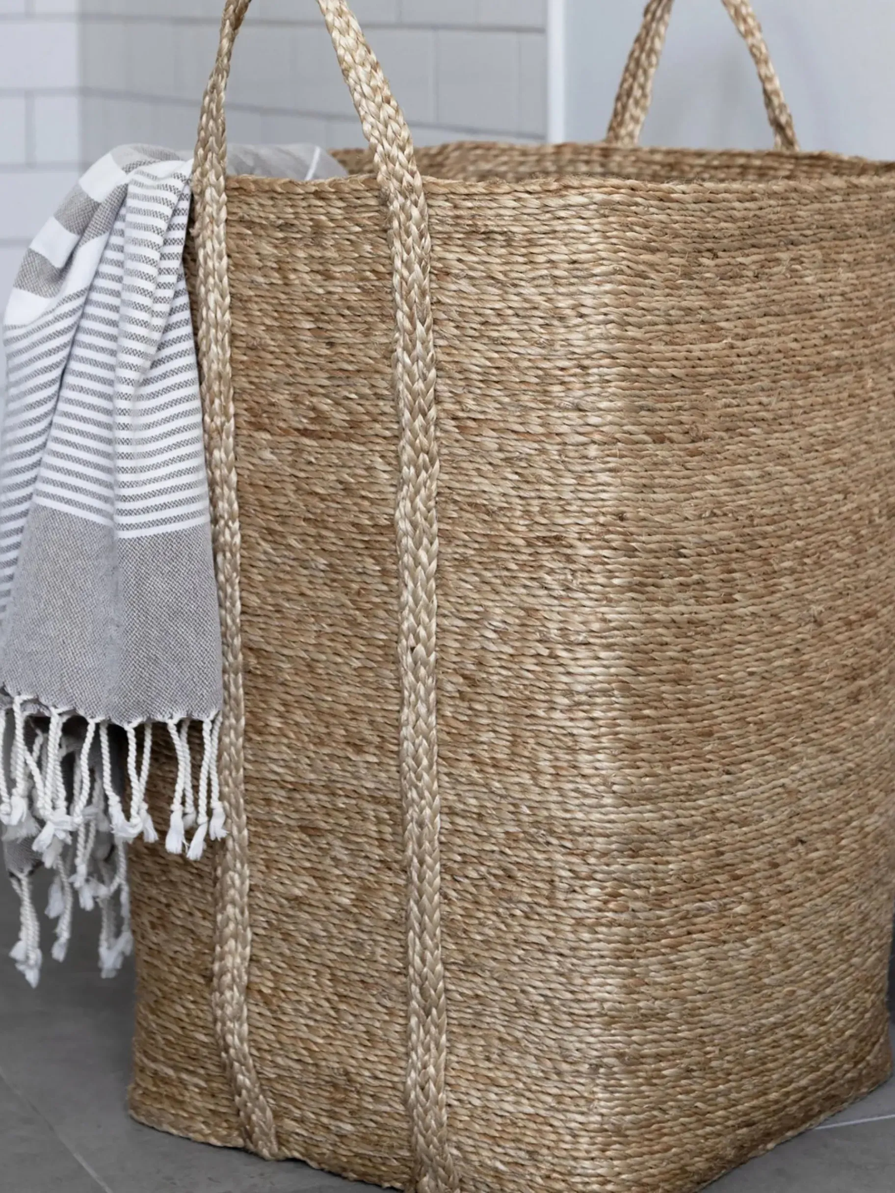 BENSIMON Paniers Et Caisses<Panier jute 55x34x34cm - reve vert NATUREL