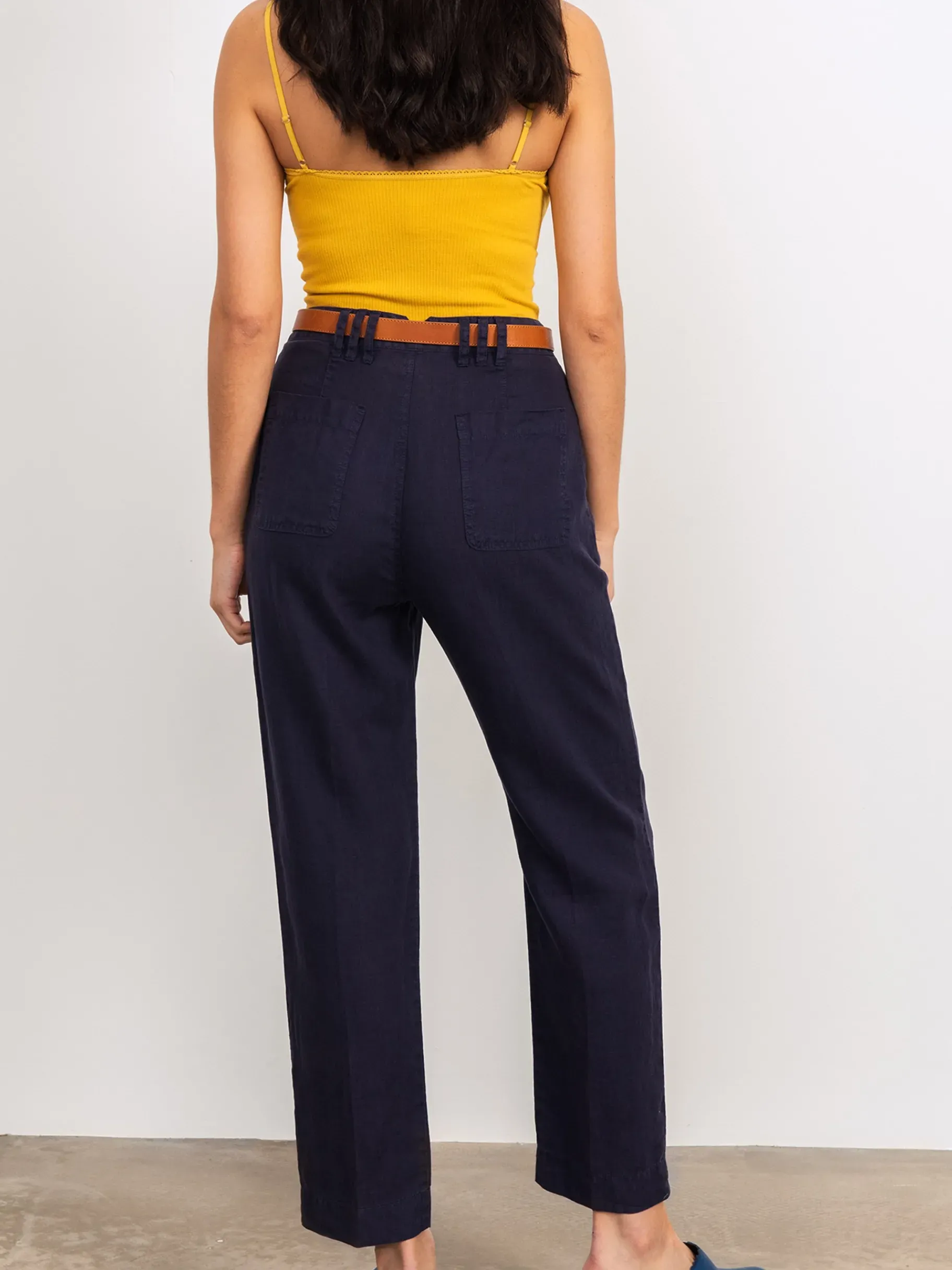 BENSIMON Pantalons<Pantalon lin gilou MARINE