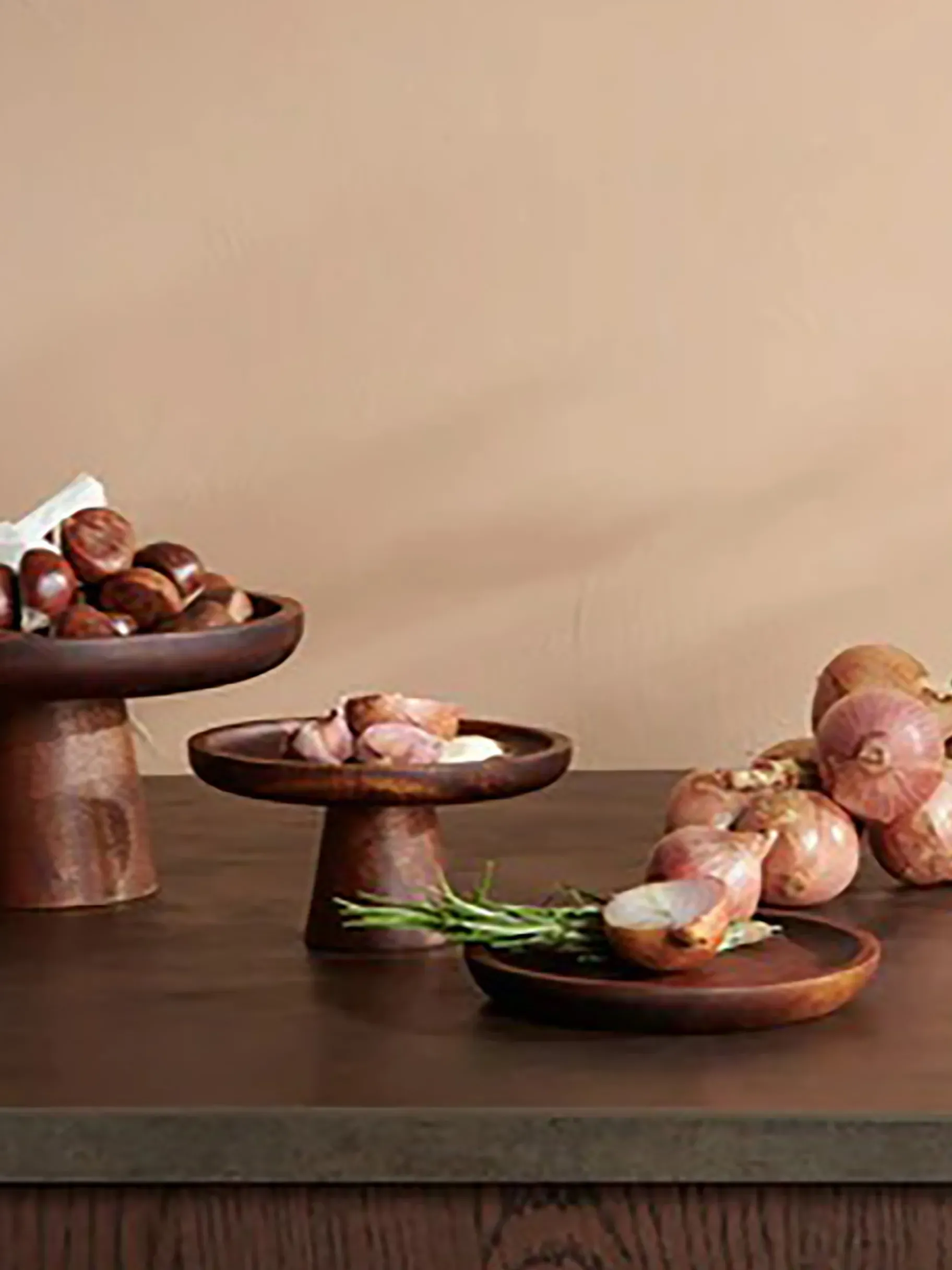 BENSIMON Plats & Saladiers<Plateau sur pied bois fonce - asa selection NATUREL