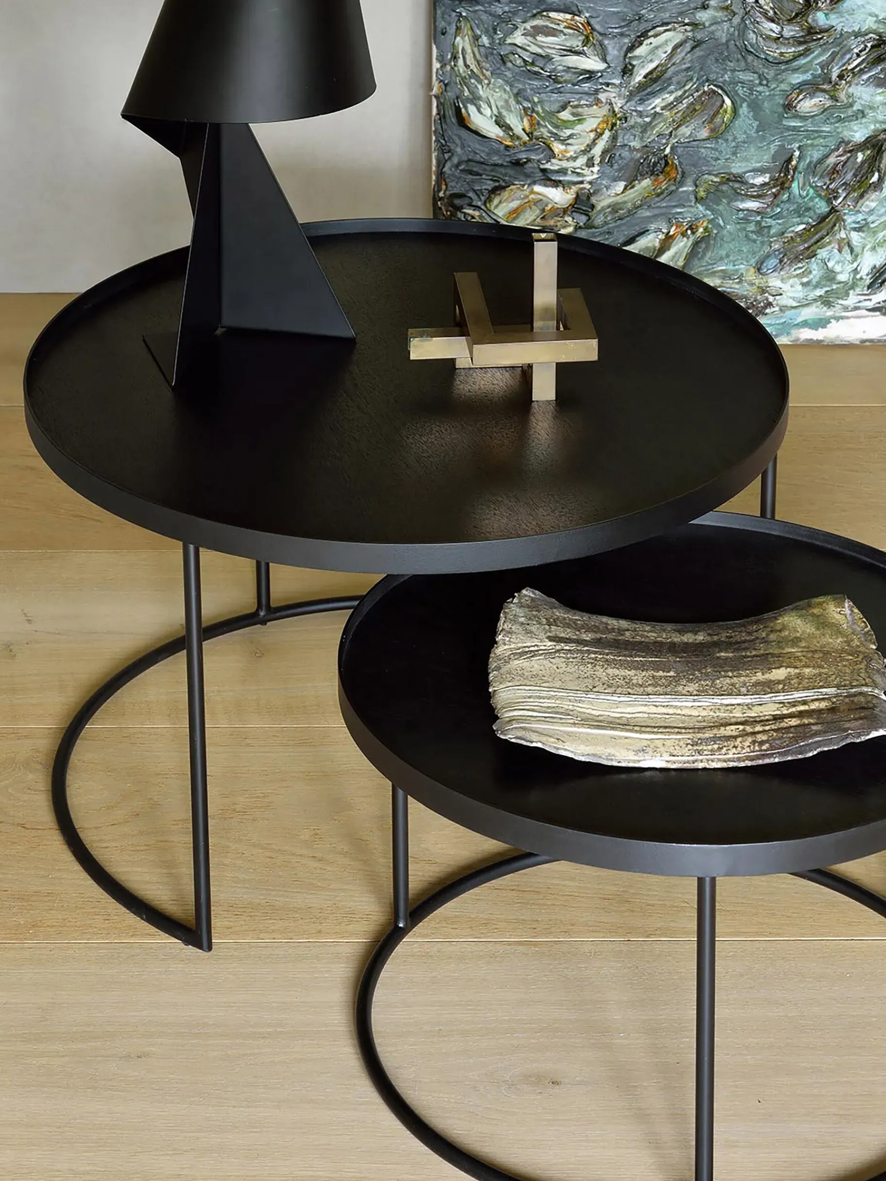 BENSIMON Tables & Consoles<Set de 2 tables basses a plateaux - ethnicraft NOIR