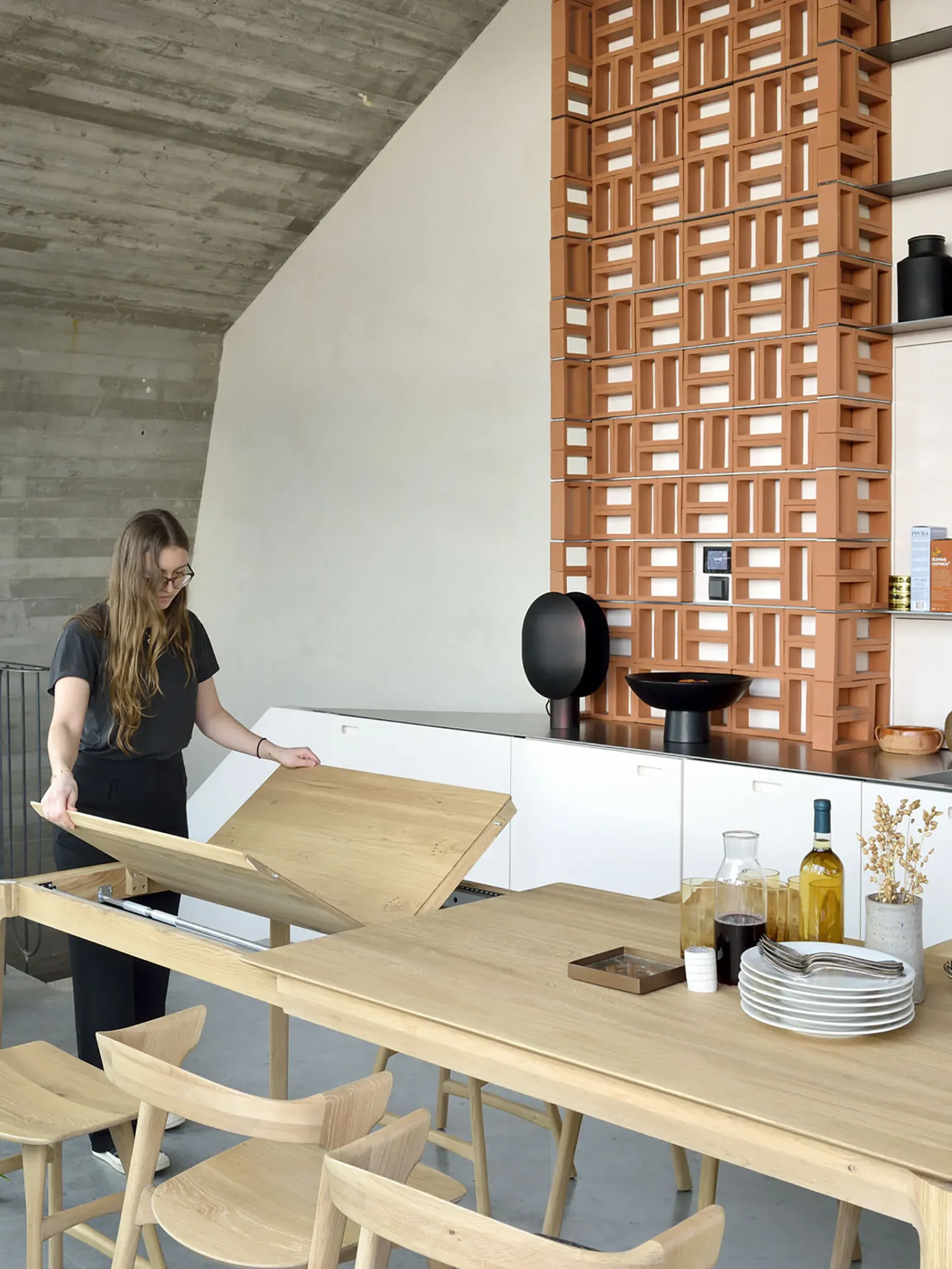 BENSIMON Tables & Consoles<Table a rallonge bok chene massif 140/220 cm - ethnicraft CHENE CLAIR