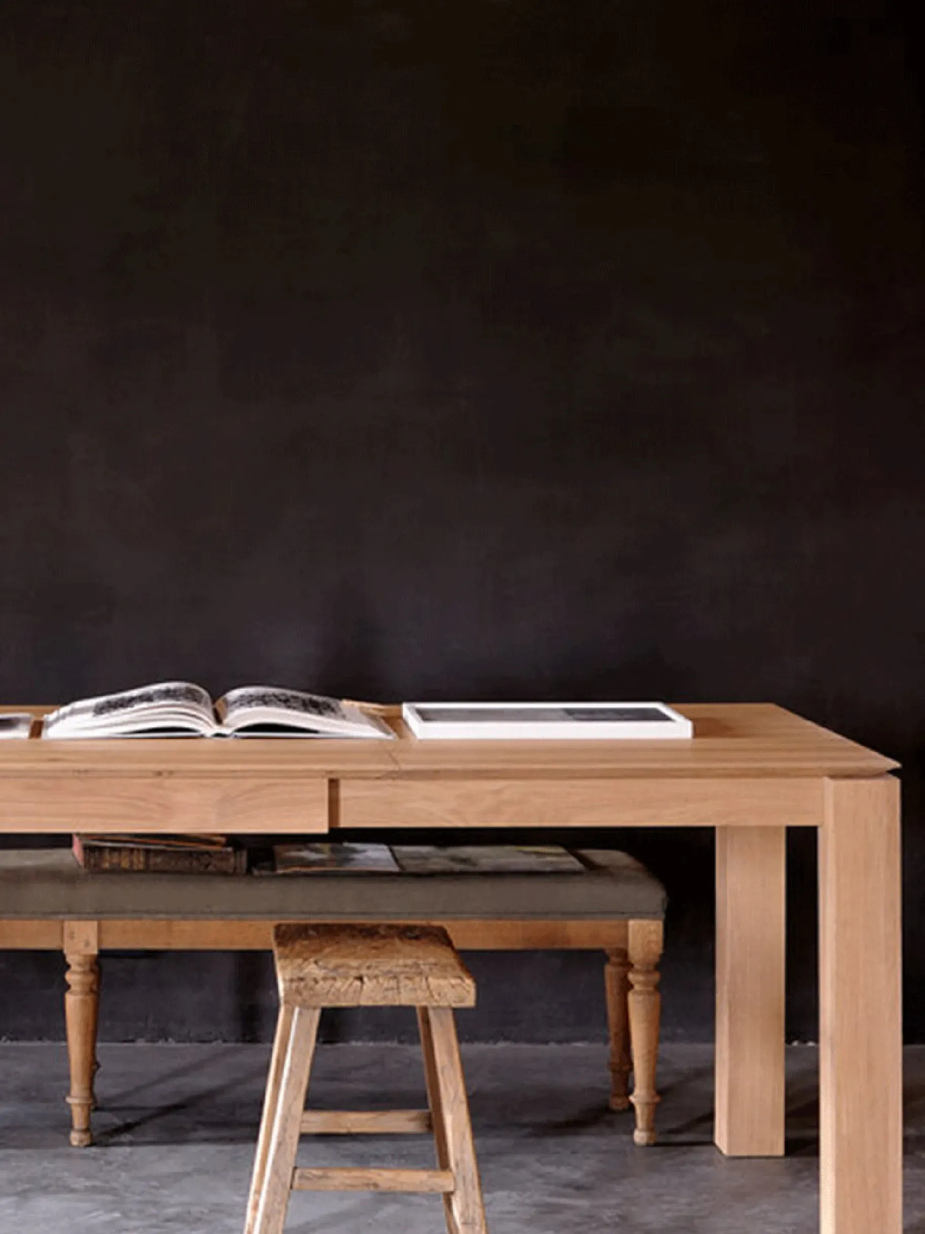 BENSIMON Tables & Consoles<Table a rallonge slice chene massif 180/280 cm - ethnicraft #ffffff