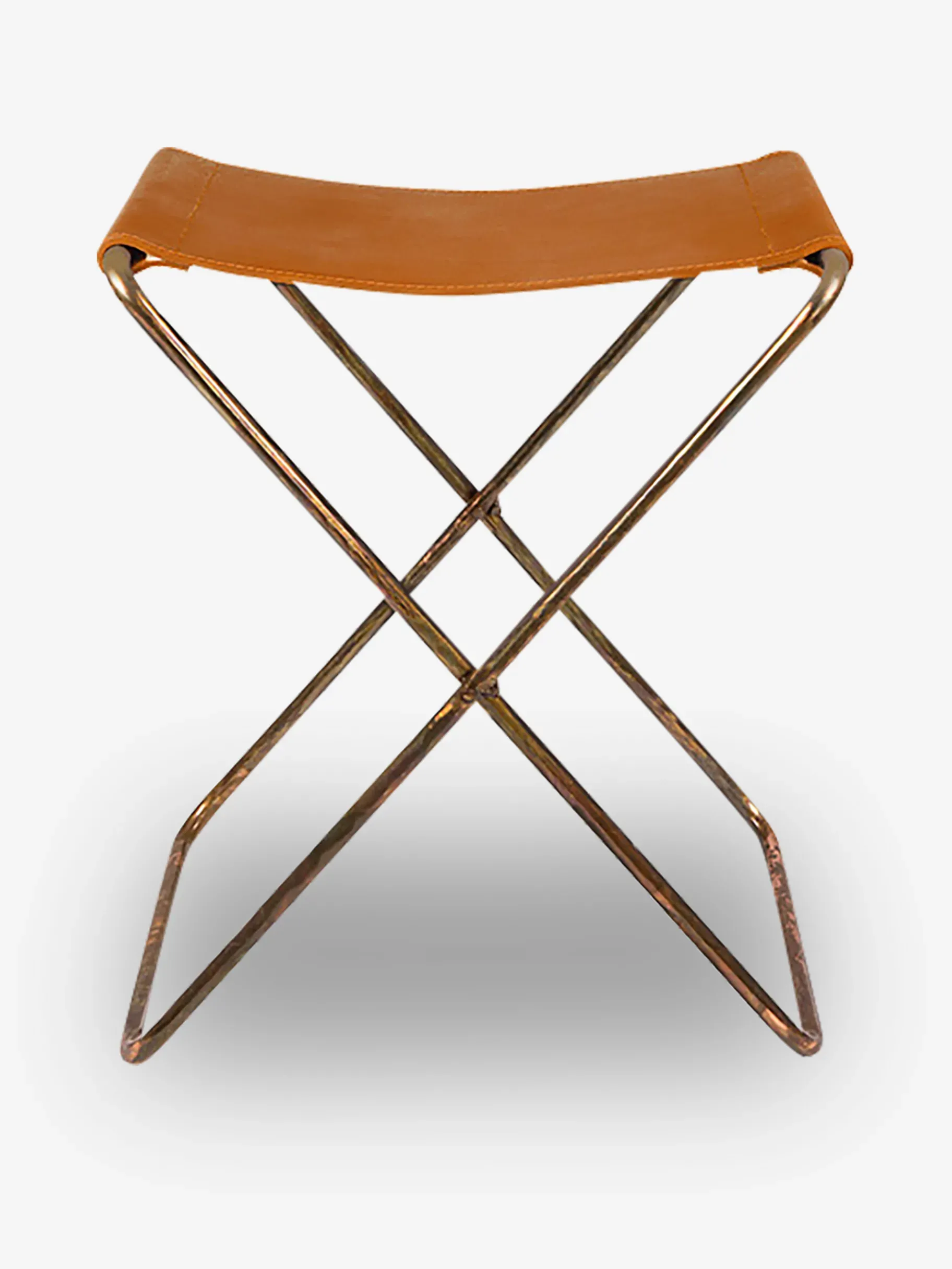 BENSIMON Chaises, Bancs & Tabourets<Tabouret pliable nola cuir acier cuivre - broste copenhagen CAMEL