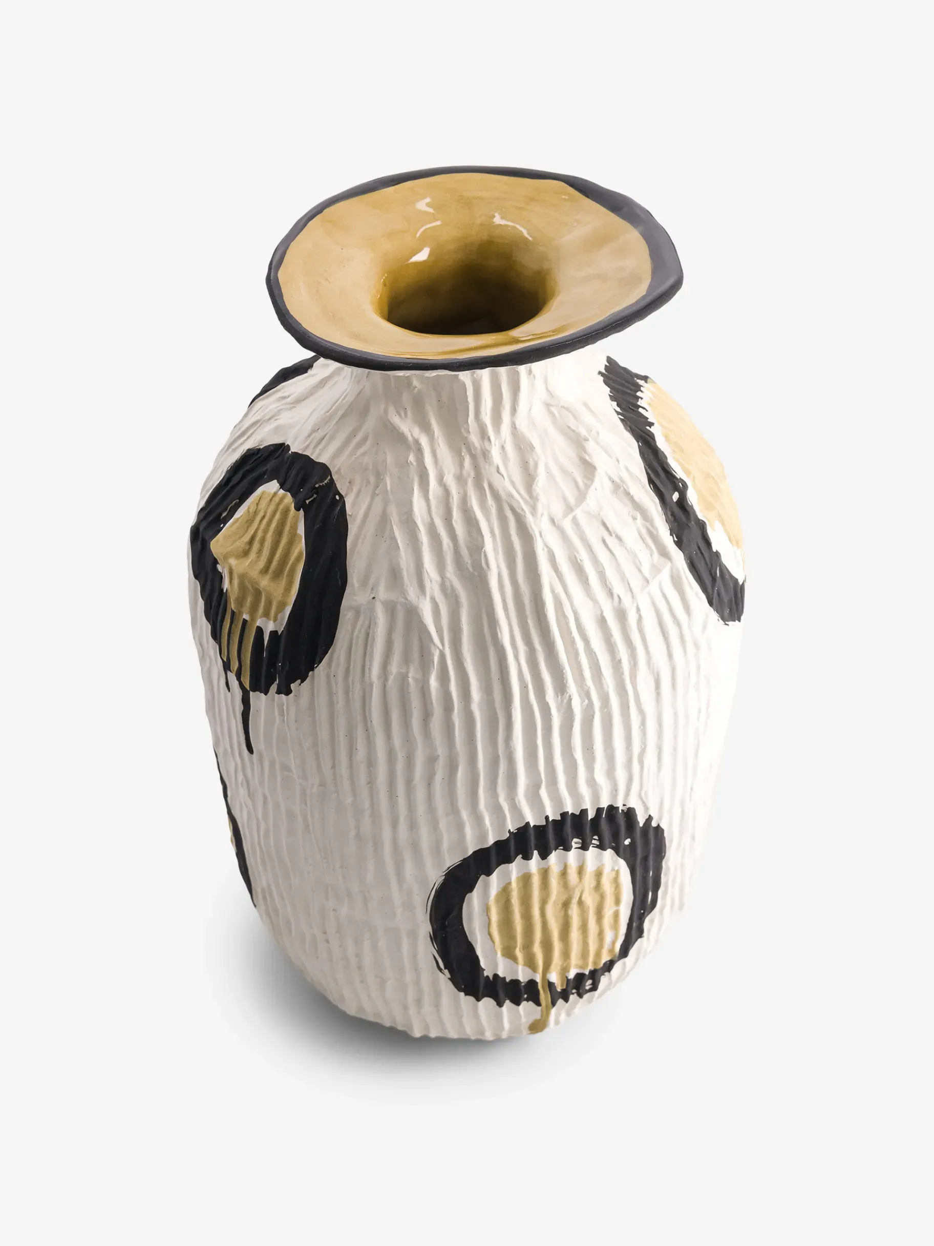BENSIMON Vases<Vase effet papier mache dessin - m... JAUNE