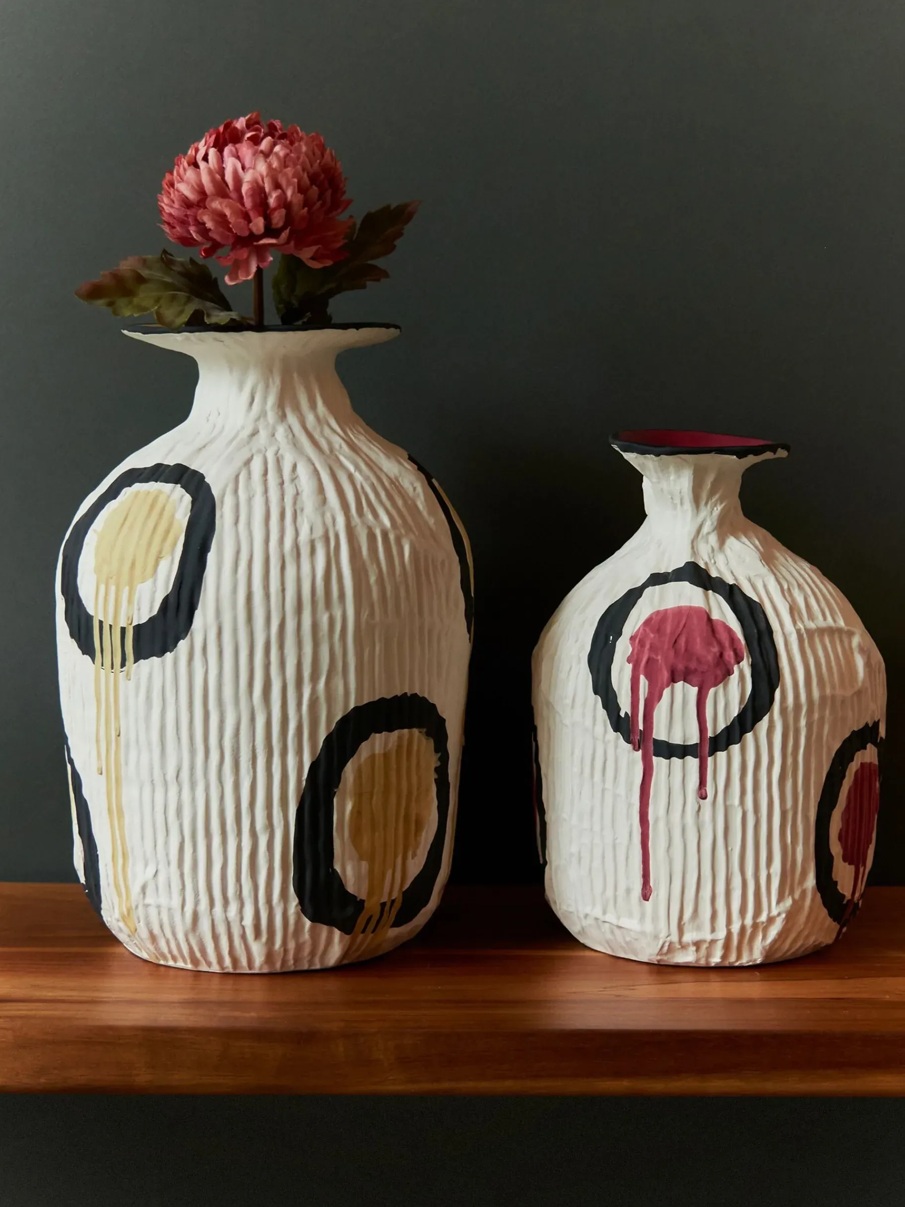 BENSIMON Vases<Vase effet papier mache dessin - ma... ROSE