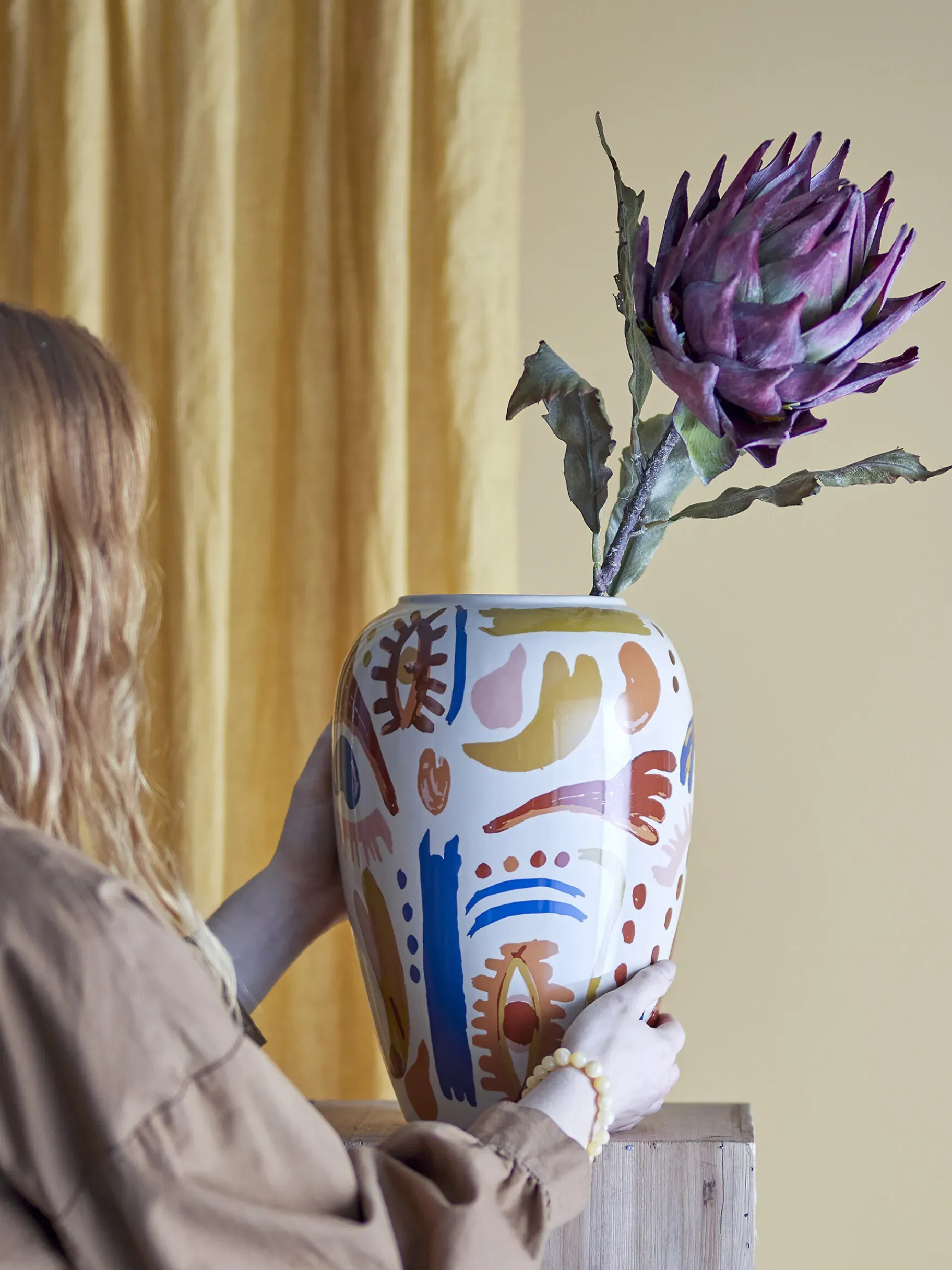 BENSIMON Vases<Vase horus gres - bloomingville BLEU